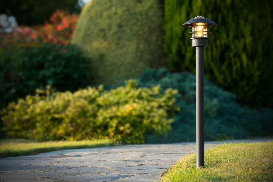 Lucide ZICO - Lamp post - Ø 21,8 cm - 1xE27 - IP44 - Black - atmosphere 1